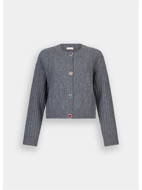 Cardigan in lana con bottoni gioiello LIU JO | MF5423MS040/02050